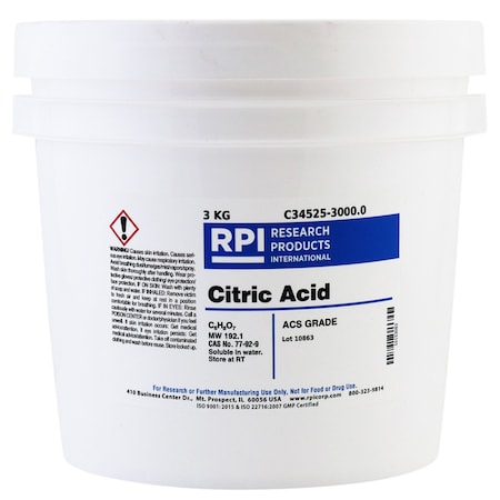 Rpi Citric Acid, ACS Grade, 3 KG C34525-3000.0